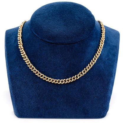5MM MIAMI CUBAN HALF LINK DIAMOND NECKLACE 14K SOLID GOLD 1.50CTW