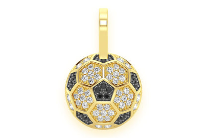 SOCCER BALL FUTBOL DIAMOND PENDANT 14K SOLID GOLD .25CTW