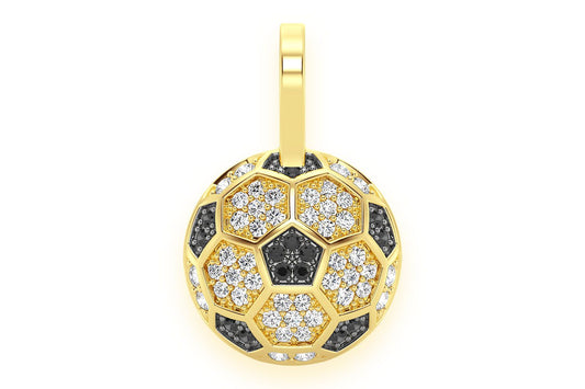 SOCCER BALL FUTBOL DIAMOND PENDANT 14K SOLID GOLD .25CTW