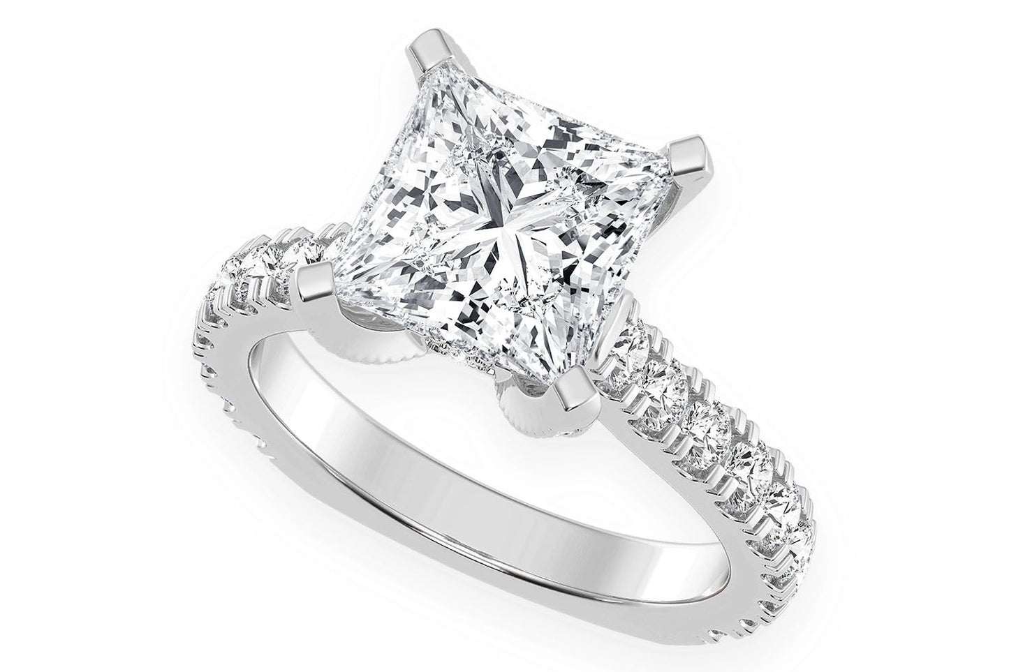THINN - 3.00CT PRINCESS CUT - DIAMOND ENGAGEMENT RING