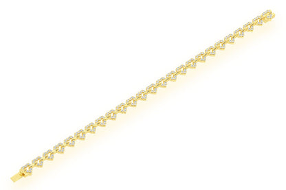 HEART SHAPE DIAMOND BRACELET 14K SOLID GOLD 2.35CTW