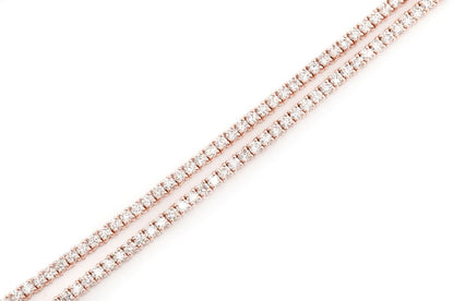 4PT PRONG SET DIAMOND TENNIS NECKLACE 14K SOLID GOLD 8.75CTW