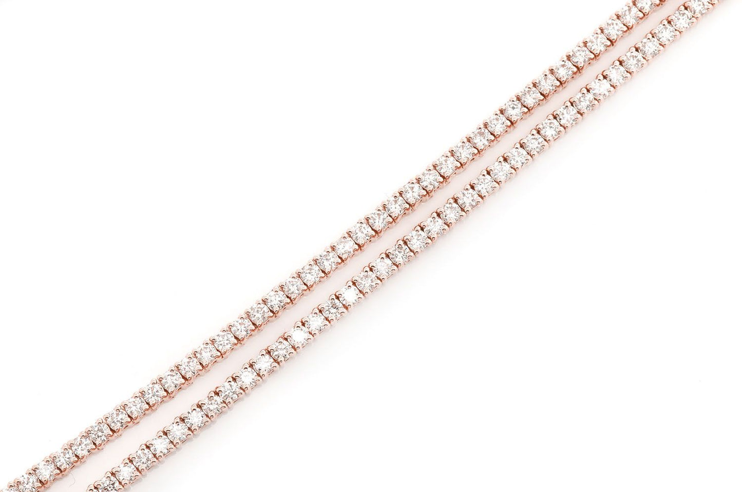 3PT PRONG SET DIAMOND TENNIS NECKLACE 14K SOLID GOLD 6.50CTW