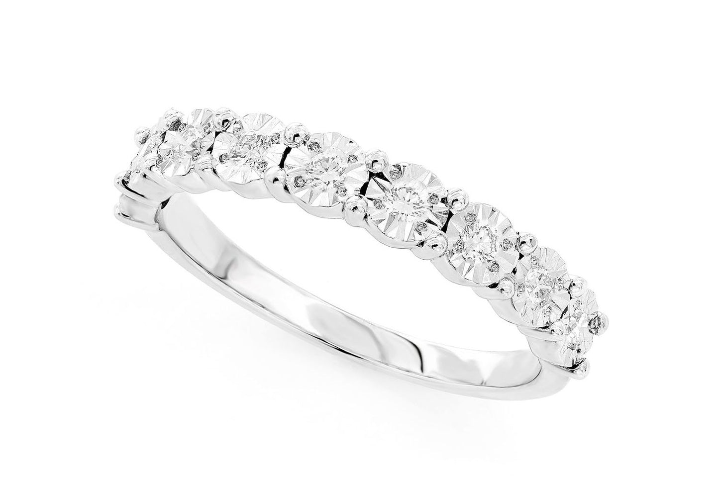 ROUND MIRACLE SET DIAMOND RING 14K SOLID GOLD 0.20CTW