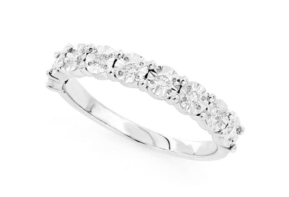 ROUND MIRACLE SET DIAMOND RING 14K SOLID GOLD 0.20CTW