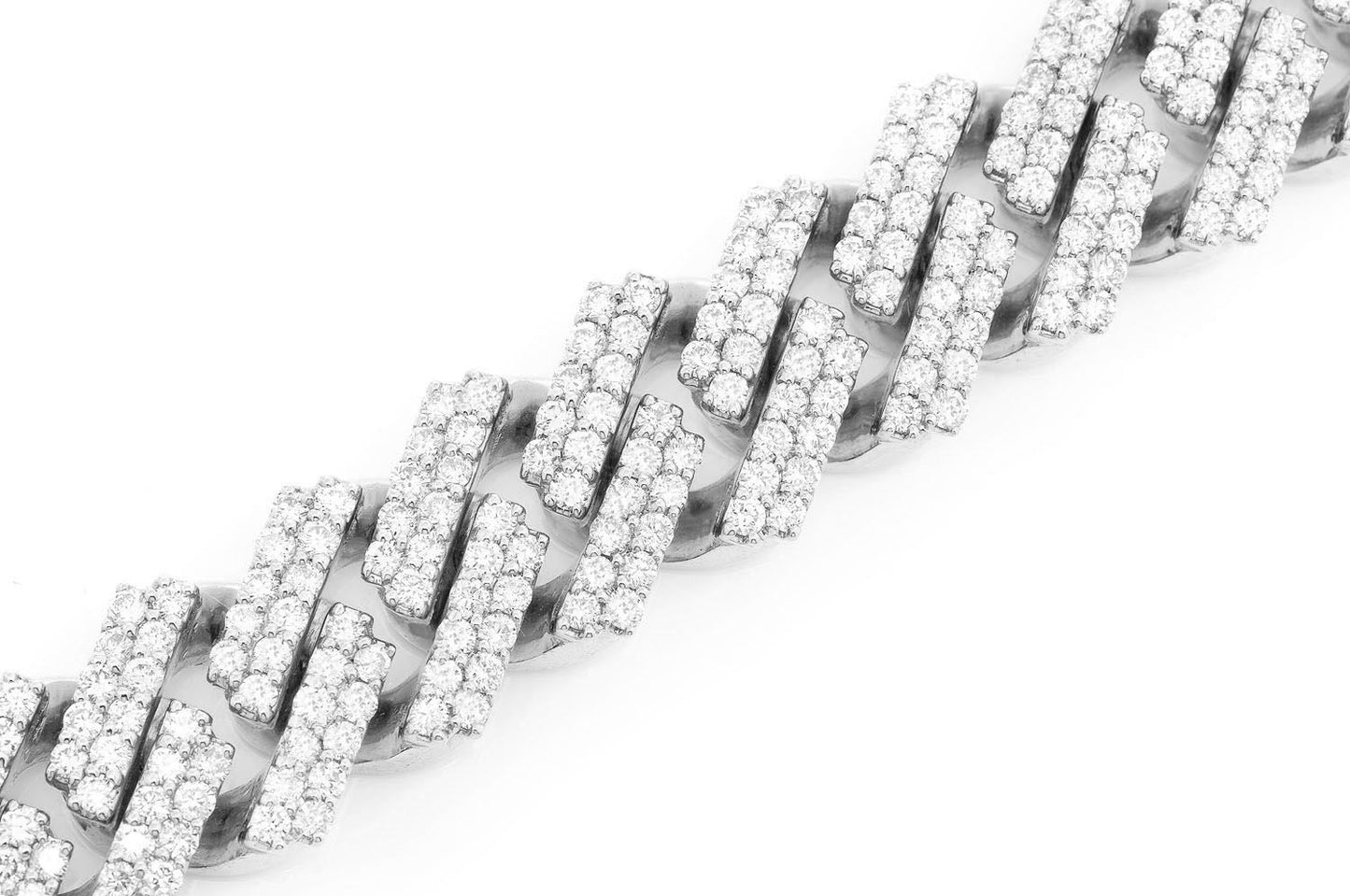 18MM RAISED CUBAN LINK BRACELET 14K   21.50CTW