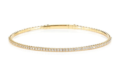 BRĂȚARĂ TENIS FLEXIBILĂ CU DIAMANTE, SET PRONG, AUR MASIV DE 14K, 0.70CT