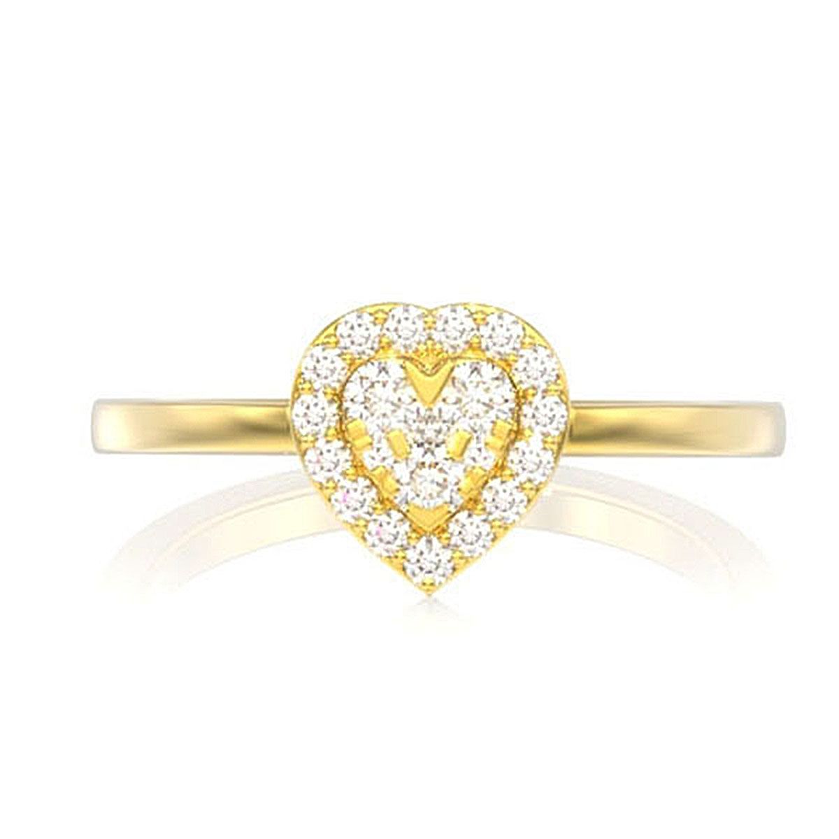 INEL MOZAIC CU INIMĂ ȘI DIAMANT, AUR MASIV DE 14K, 0.25CT