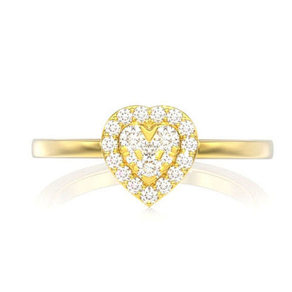 INEL MOZAIC CU INIMĂ ȘI DIAMANT, AUR MASIV DE 14K, 0.25CT