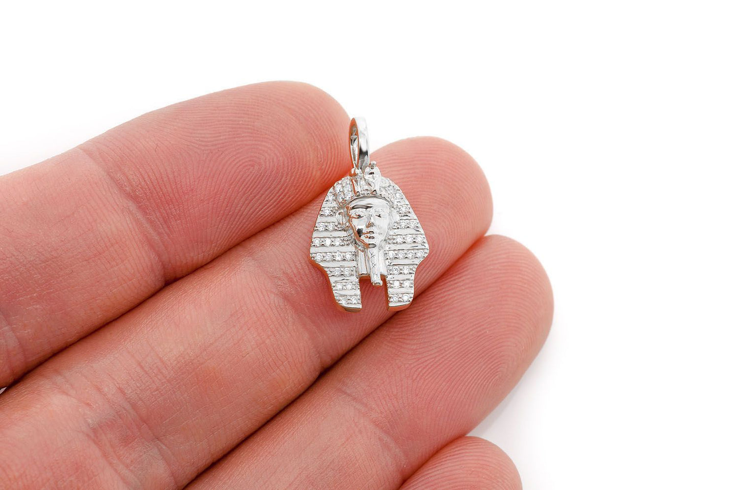 PHARAOH DIAMOND PENDANT 14K SOLID GOLD 0.20CTW