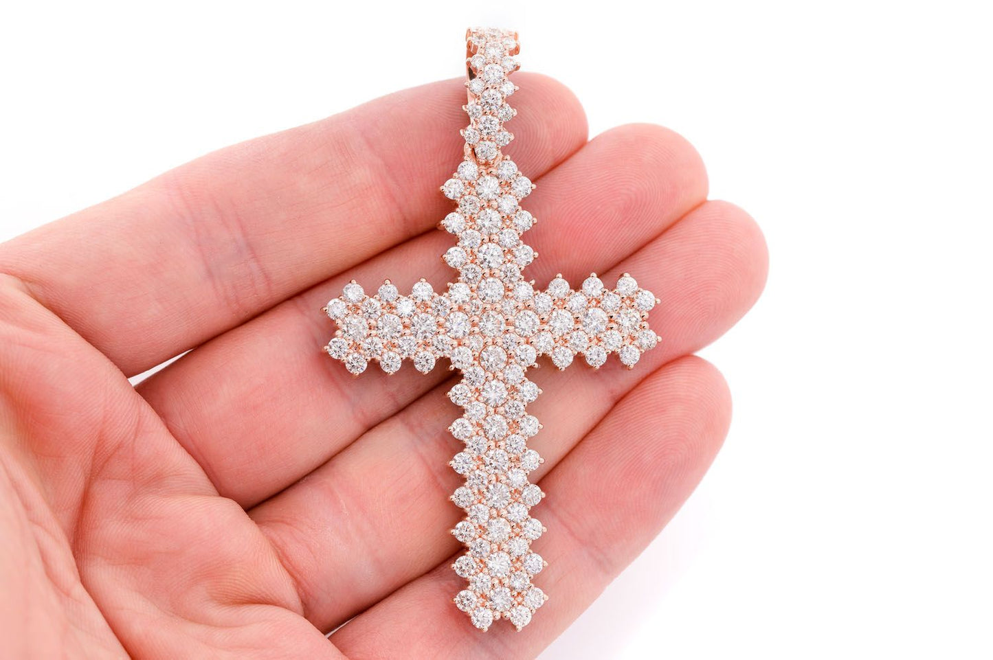 PANDANT CU CRUCĂ ZINTEAȚĂ ȘI DIAMANT, AUR MASIV DE 14K, 10.00CT