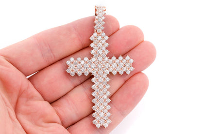 PANDANT CU CRUCĂ ZINTEAȚĂ ȘI DIAMANT, AUR MASIV DE 14K, 10.00CT