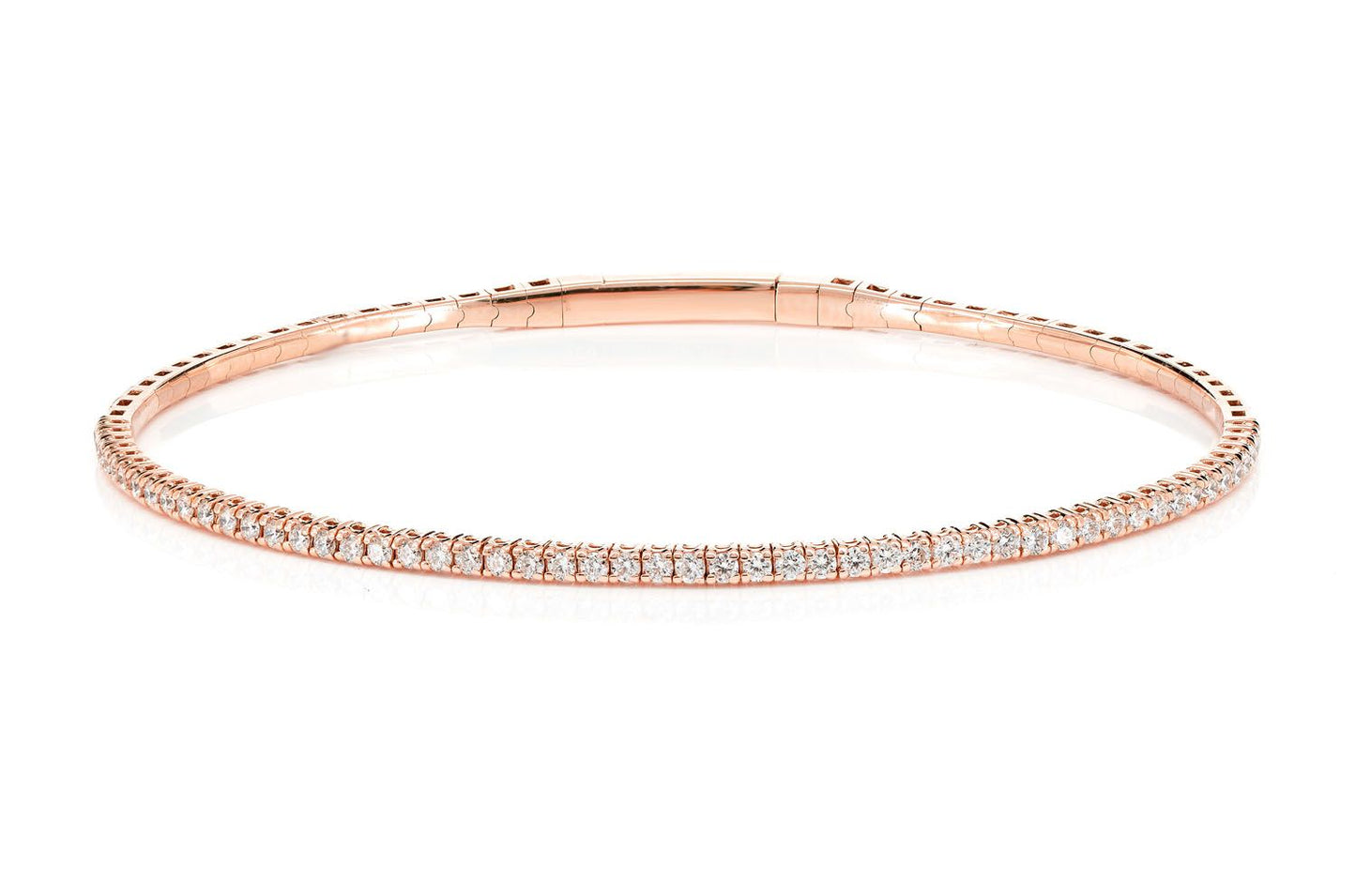 BRĂȚARĂ TENIS FLEXIBILĂ CU DIAMANTE, SET PRONG, AUR MASIV DE 14K, 0.70CT