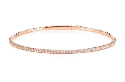 BRĂȚARĂ TENIS FLEXIBILĂ CU DIAMANTE, SET PRONG, AUR MASIV DE 14K, 0.70CT