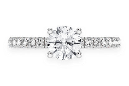 THINN - 0.75CT ROUND SOLITAIRE - ONE ROW UNDER HALO - DIAMOND ENGAGEMENT RING