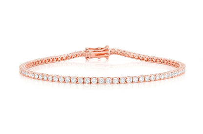 6PT PRONG SET DIAMOND TENNIS BRACELET 14K SOLID GOLD 4.60CTW