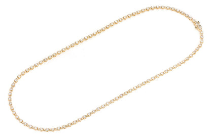 COLIER TENIS CU DIAMANTE ROTUNDE MIC ȘI MARE, AUR MASIV, 7.60 CT