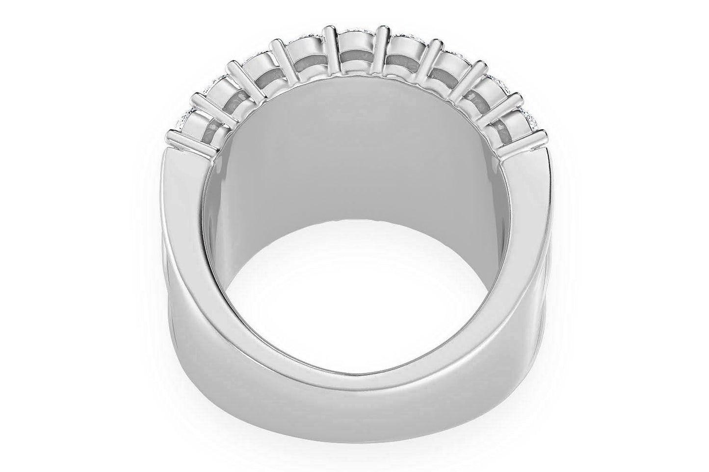 SUPER THREE ROW ROUND & BAGUETTE DIAMOND RING 14K SOLID GOLD 5.25CTW