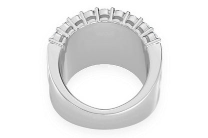 SUPER THREE ROW ROUND & BAGUETTE DIAMOND RING 14K SOLID GOLD 5.25CTW
