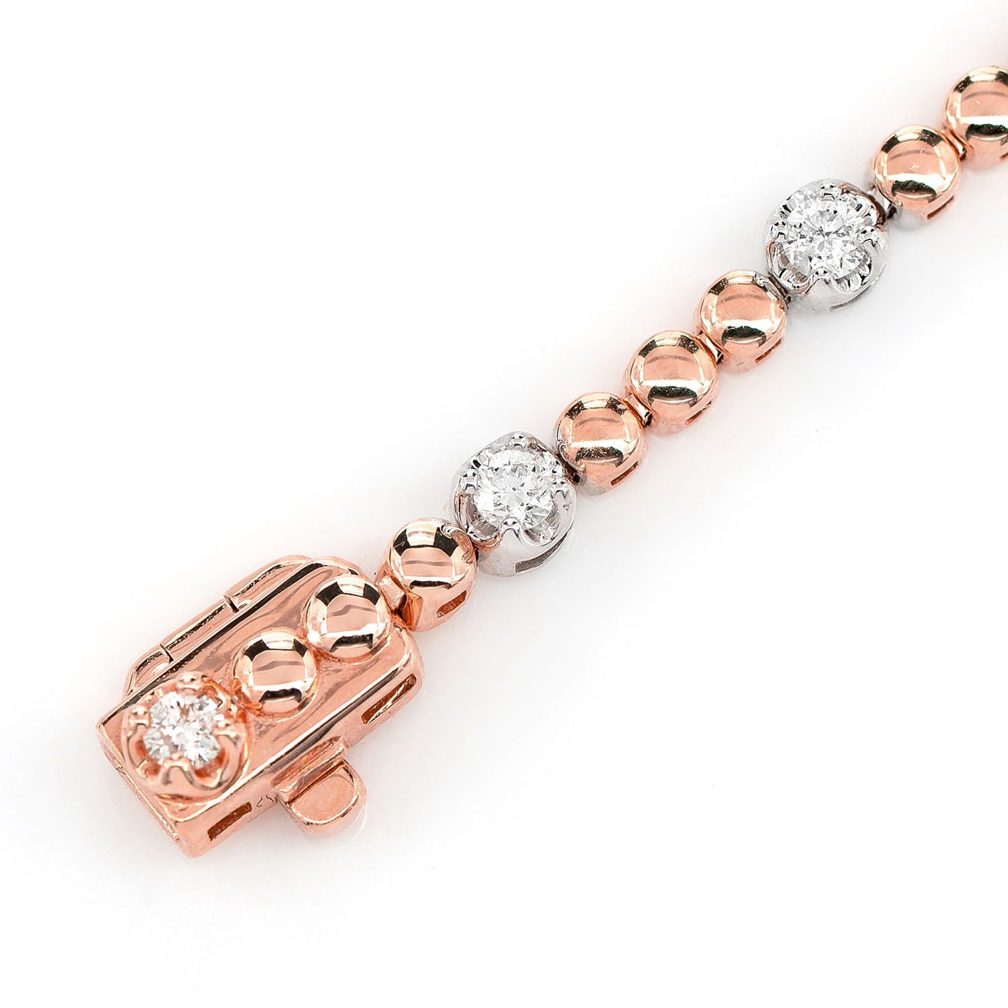 BRĂȚARĂ CU 3 COROANE ȘI DIAMANTE, AUR MASIV DE 14K, 0.60CT