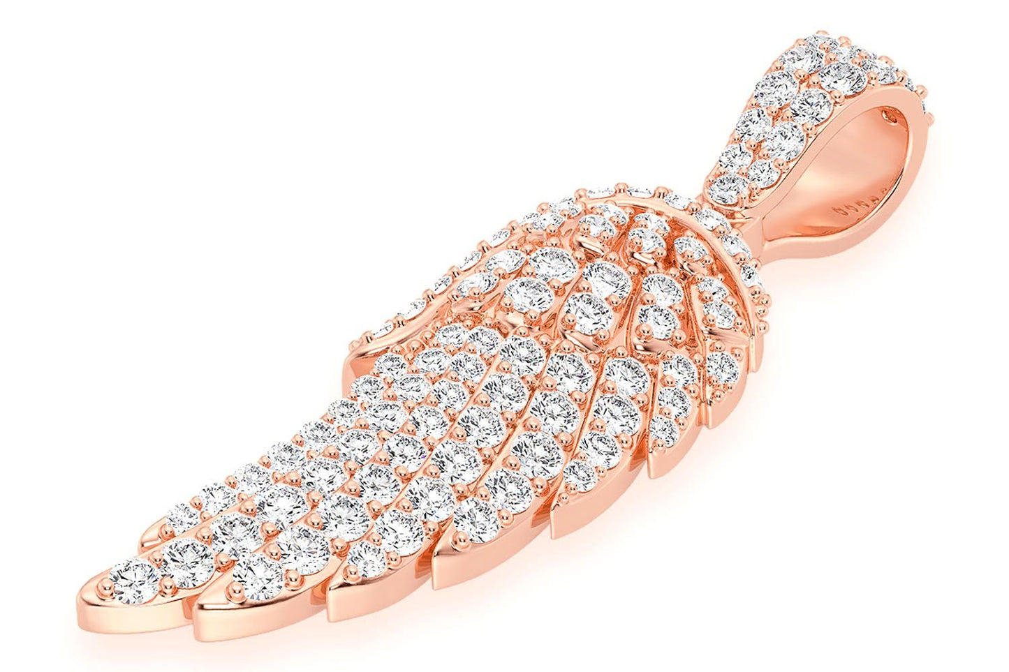 PANDANT CU DIAMANT ARIPA DE ÎNGER, AUR MASIV DE 14K, 0.85CT