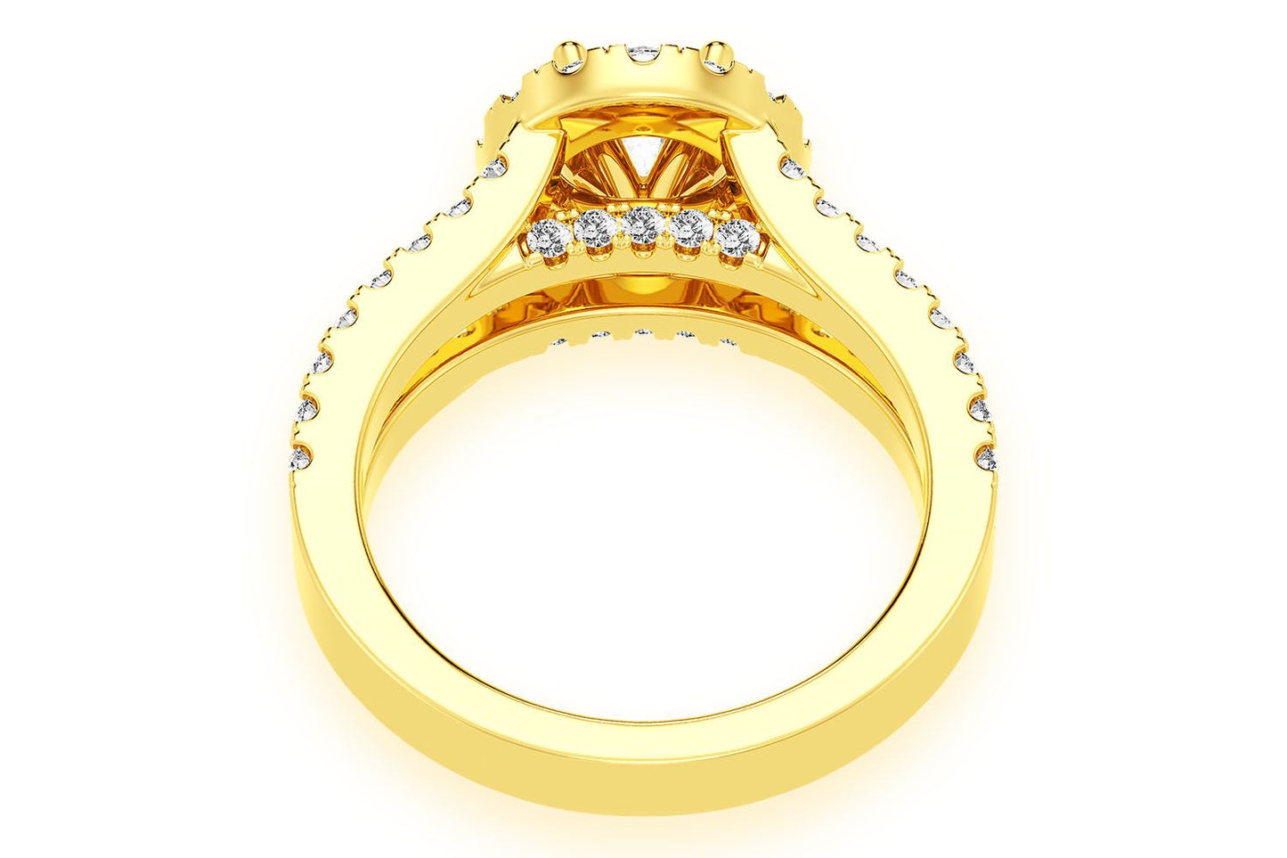 SPHINX - .75CT SOLITAIRE ROUND - SPLIT SHANK HALO - DIAMOND ENGAGEMENT RING