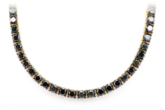 BLACK DIAMOND PRONG SET TENNIS NECKLACE 14K SOLID GOLD 62.25CTW