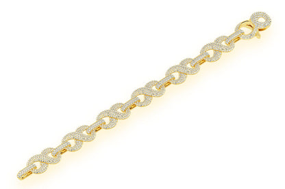 INFINITY LINK DIAMOND BRACELET 14K SOLID GOLD 9.00CTW