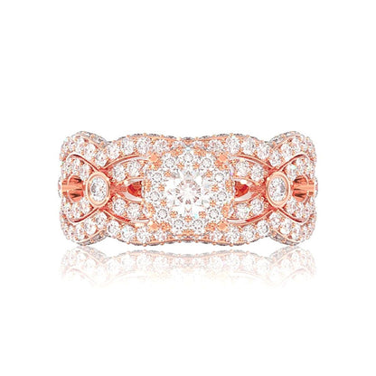 CLUSTER BEZEL 4 ROW DIAMOND ENGAGEMENT RING - 1.75CTW