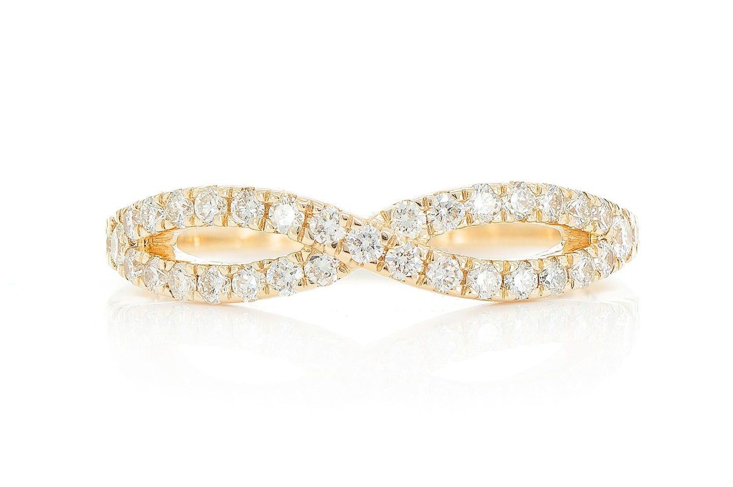 INEL CU DIAMANTE ÎNCRUCIȘATE, AUR MASIV DE 14K, 0.50CT