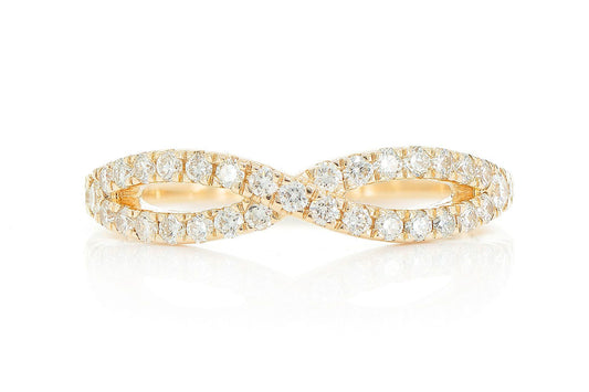 INEL CU DIAMANTE ÎNCRUCIȘATE, AUR MASIV DE 14K, 0.50CT