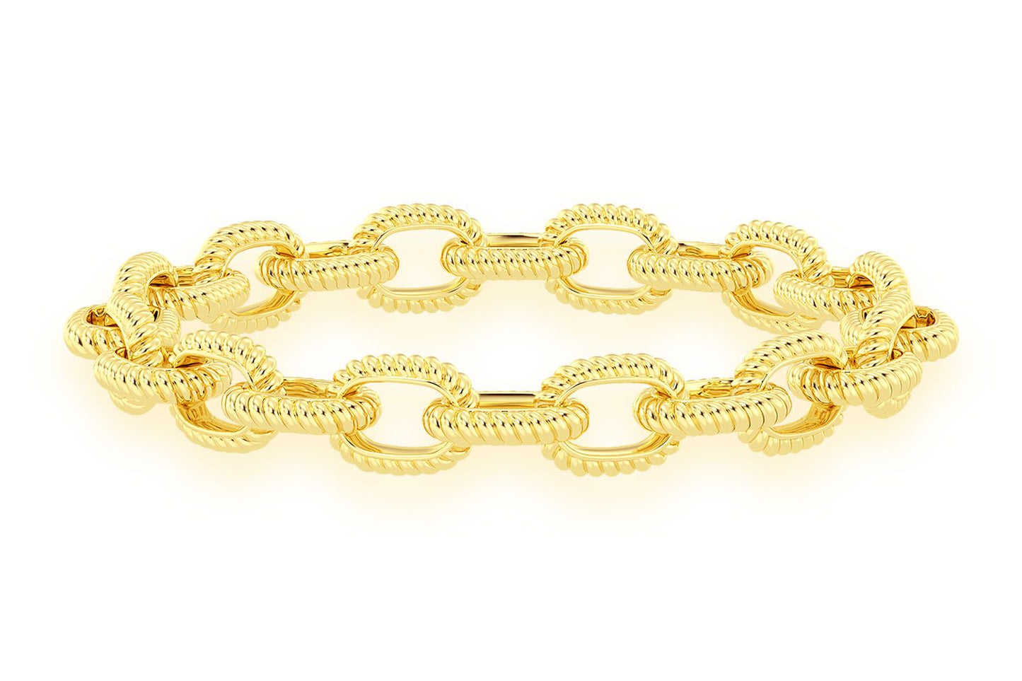 BRAIDED ROLO BRACELET 14K SOLID GOLD