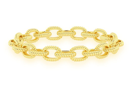 BRAIDED ROLO BRACELET 14K SOLID GOLD