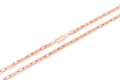 3MM BYZANTINE SOLID GOLD CHAIN 14K