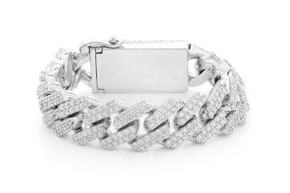 20MM RAISED MIAMI CUBAN LINK DIAMOND BRACELET 14K SOLID GOLD 25.75CTW