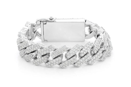 20MM RAISED MIAMI CUBAN LINK DIAMOND BRACELET 14K SOLID GOLD 25.75CTW