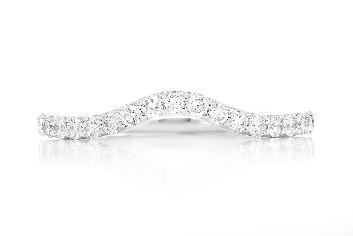 PITCH A CURVED DIAMOND BAND 14K SOLID GOLD 0.40CTW