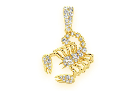 SCORPION DIAMOND PENDANT 14K SOLID GOLD 0.25CTW