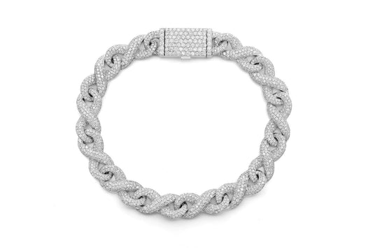 INFINITY LINK DIAMOND BRACELET 14K SOLID GOLD 7.00CTW