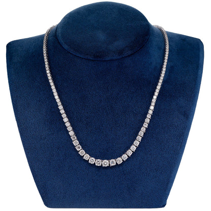 GRADUATED DIAMOND TENNIS NECKLACE SOLID GOLD 17.00CTW