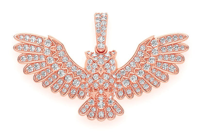 Pandantiv Bufniță cu Diamant, Aur Masiv de 14K, 0.75CT