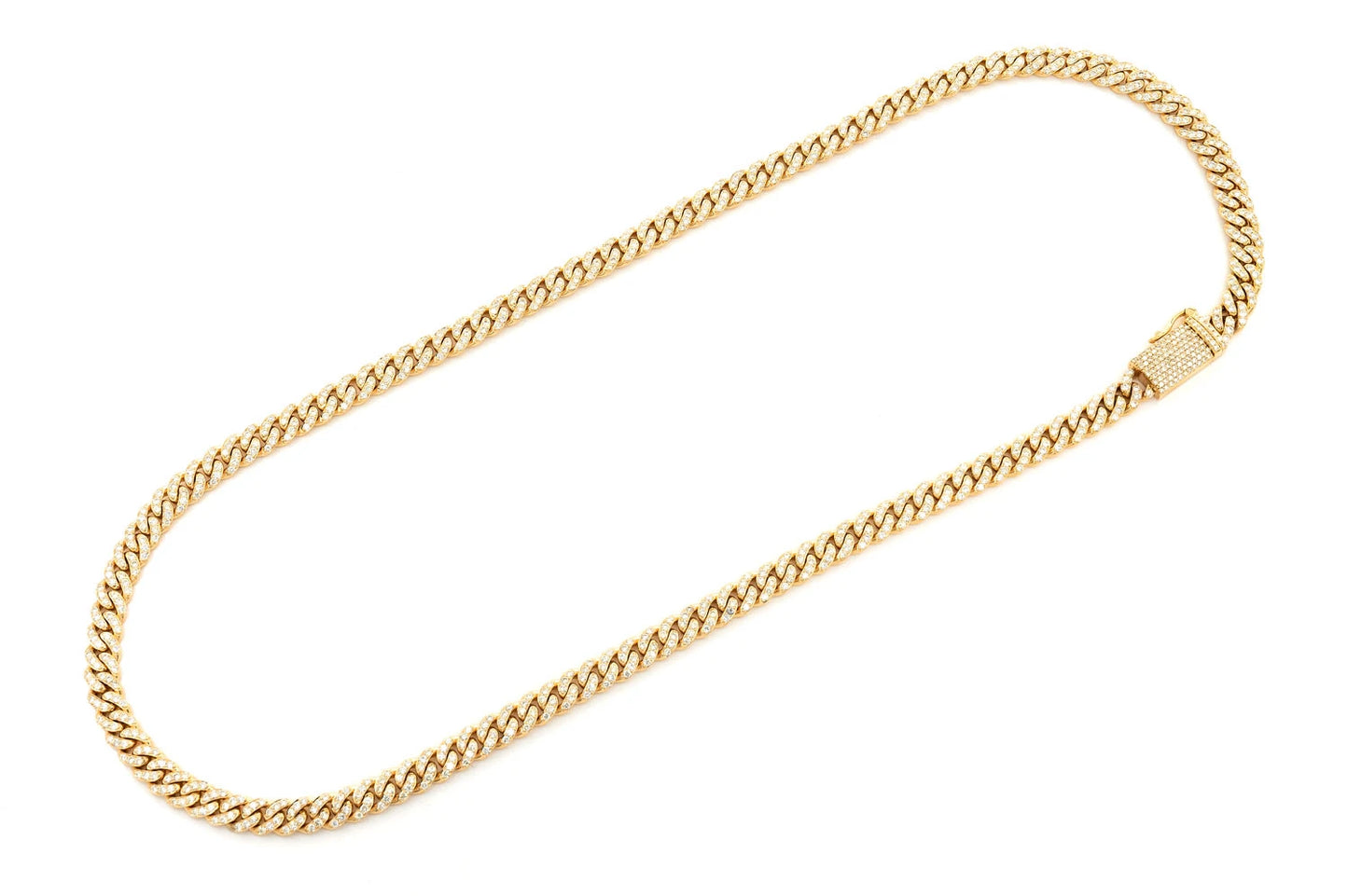 6MM MIAMI CUBAN DIAMOND NECKLACE 14K SOLID GOLD 9.50CTW