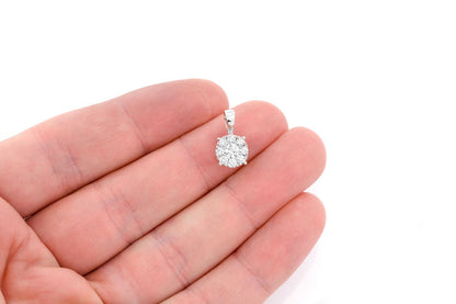 MOSAIC DIAMOND PENDANT 14K SOLID GOLD 0.75CTW