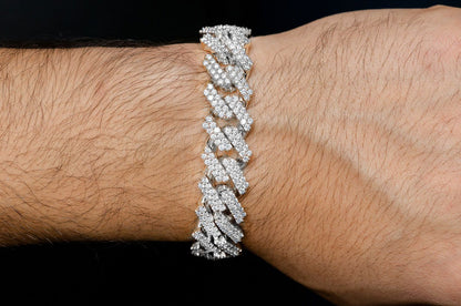 18MM RAISED CUBAN LINK BRACELET 14K   21.50CTW