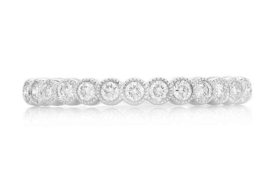 DIAMOND BEZEL SET STACKABLE BAND 14K SOLID GOLD 0.20CTW