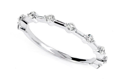 9 STONE STACKABLE DIAMOND BAND RING 14K SOLID GOLD 0.25CTW