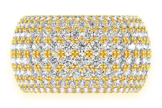 EIGHT ROW DIAMOND BAND 14K SOLID GOLD 3.25CTW
