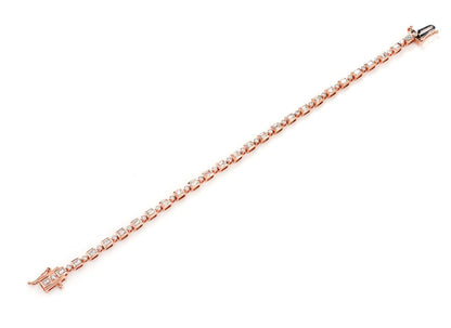DIAMOND BAGUETTE AND ROUND BEZEL ALTERNATING LINK BRACELET 14K SOLID GOLD 1.20CTW