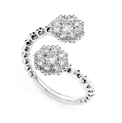 INEL CU DIAMANTE BYPASS, AUR MASIV DE 14K, 0.66CT