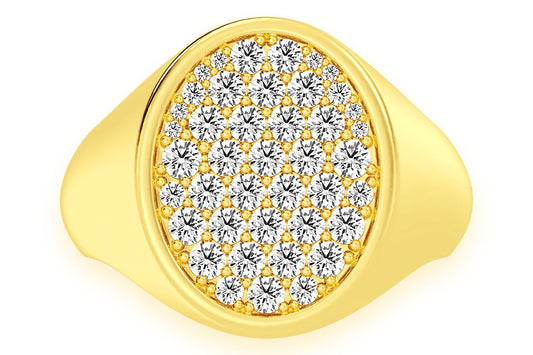 INEL OVAL CU DIAMANT, AUR MASIV DE 14K, 0.65CT